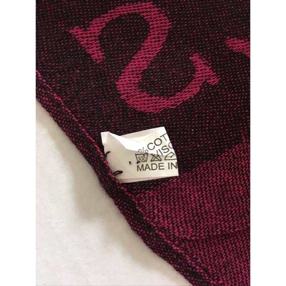 Brussels Women Scarf Pashmina Wrap Red Dual Cotton Viscose Blend Tassels 65*27" - Picture 7 of 8